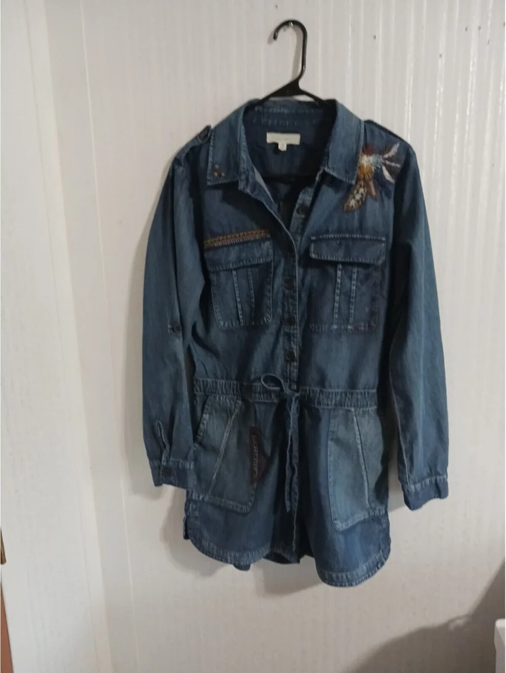 Long Sleeves  Women's  Denim Jumper Shorts  Size  Small